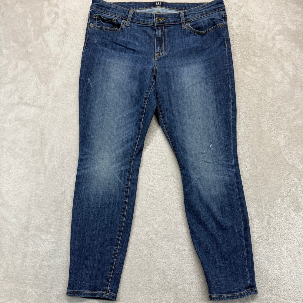 GAP Jeans Women's 32 Regular Ankle Legging Skinny Stretch‎  Medium Indigo Denim